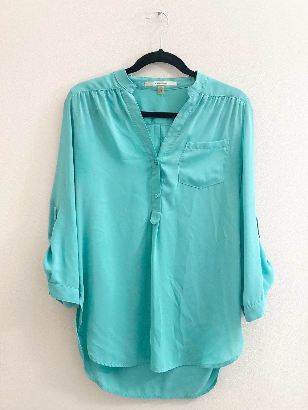 5/$15 🩷 41 Hawthorn Turquoise Button-Front Tunic Blouse